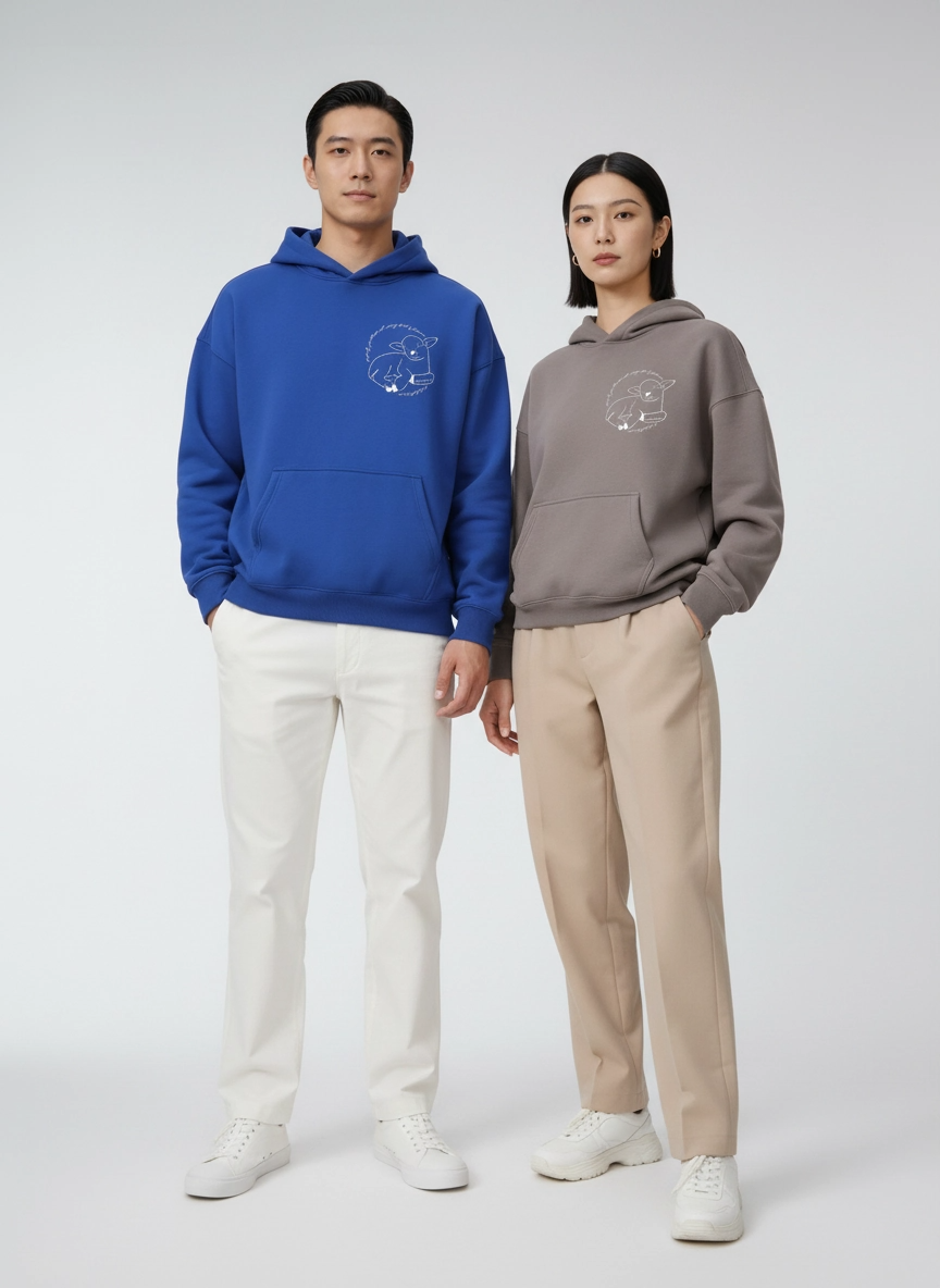 Surely Goodness and Mercy | Psalms 23:6 - Oversized Hoodie (White & Greys)