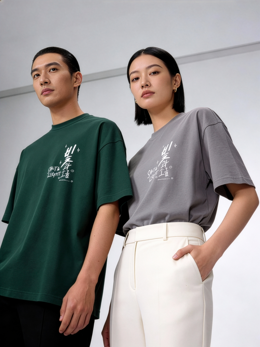 빛과 소금 Salt & Light | Matthew 5:13-14 - WHITE CALLIGRAPHY Pure Cotton T-Shirt