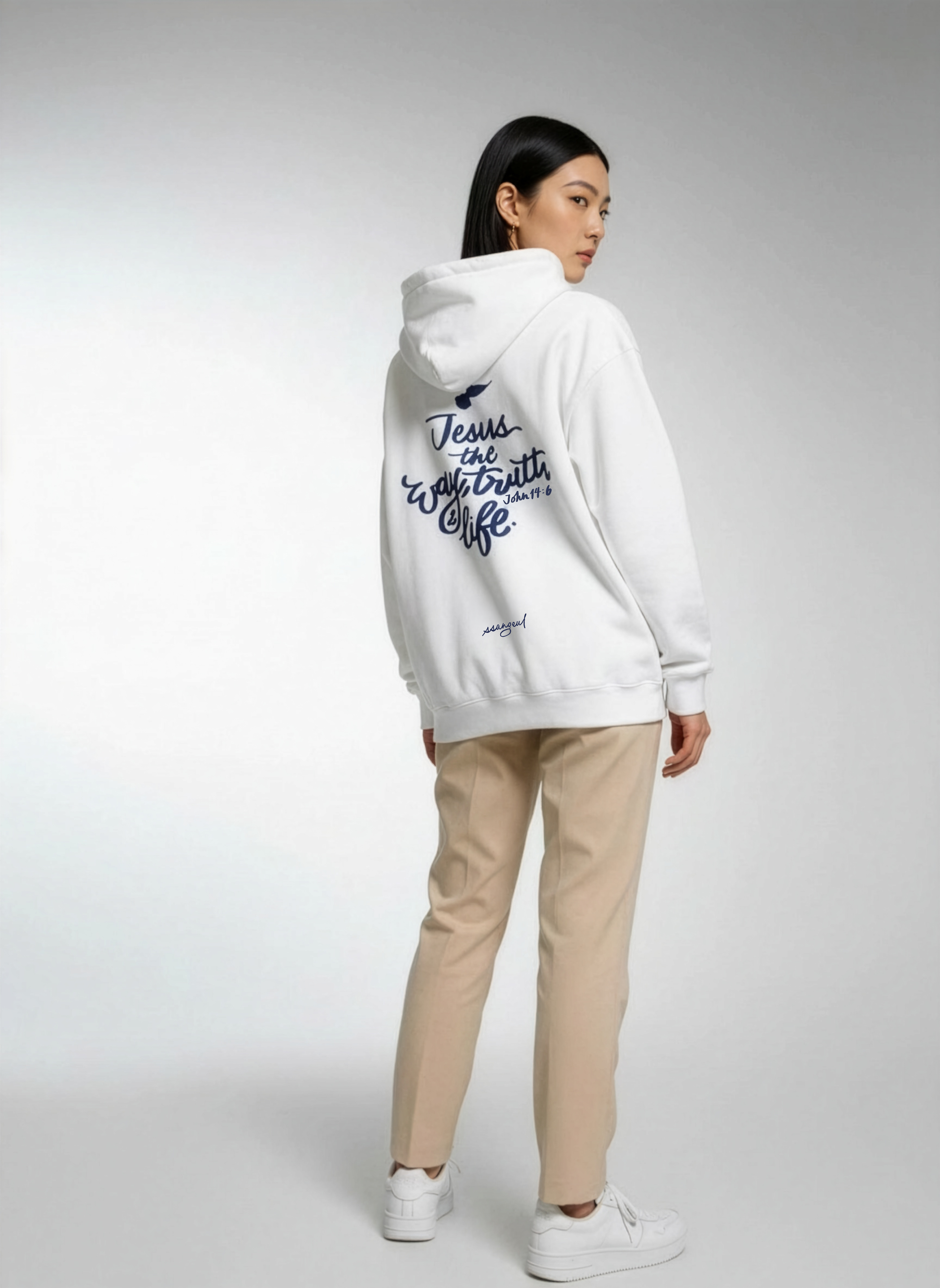 Jesus the Way, The Truth & The Life | John 14:6 - Oversized Hoodies (White & Greys)